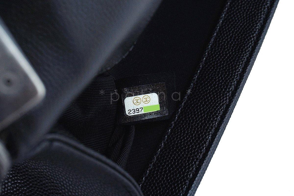 NWT 17P Chanel Black Le Boy Classic Flap, Medium Caviar Bag - Image 12