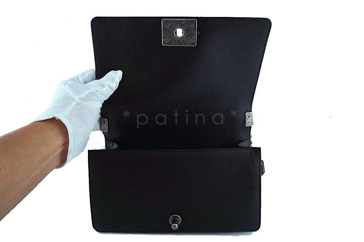 NWT 17P Chanel Black Le Boy Classic Flap, Medium Caviar Bag - Image 8