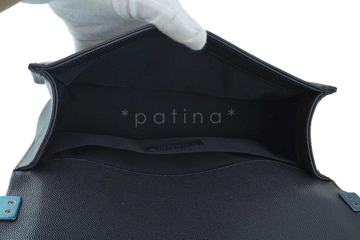NWT 17P Chanel Black Le Boy Classic Flap, Medium Caviar Bag, RHW - Image 10