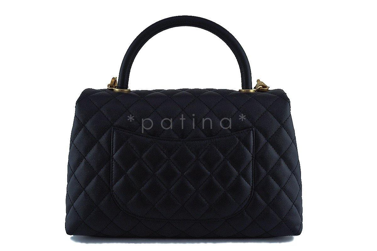 NWT 17S Chanel Black Caviar Coco Handle Shoulder Flap Kelly 2-Way Tote Bag - Image 5