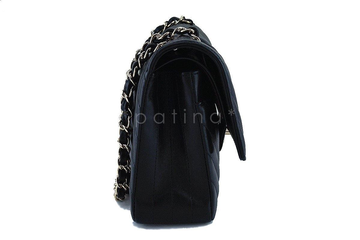 NWT 17S Chanel Black Chevron Medium Classic 2.55 Double Flap Bag GHW - Image 4