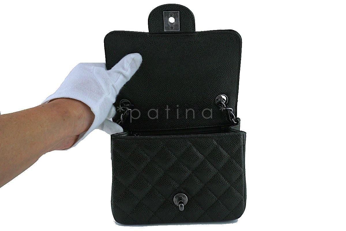NWT 17S Chanel Charcoal Gray Classic Quilted Square Mini 2.55 Flap Bag - Image 8
