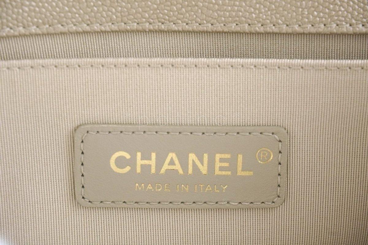 NWT 18A Chanel Pale Gold Caviar Chevron Small Boy Bag SGHW - Image 12