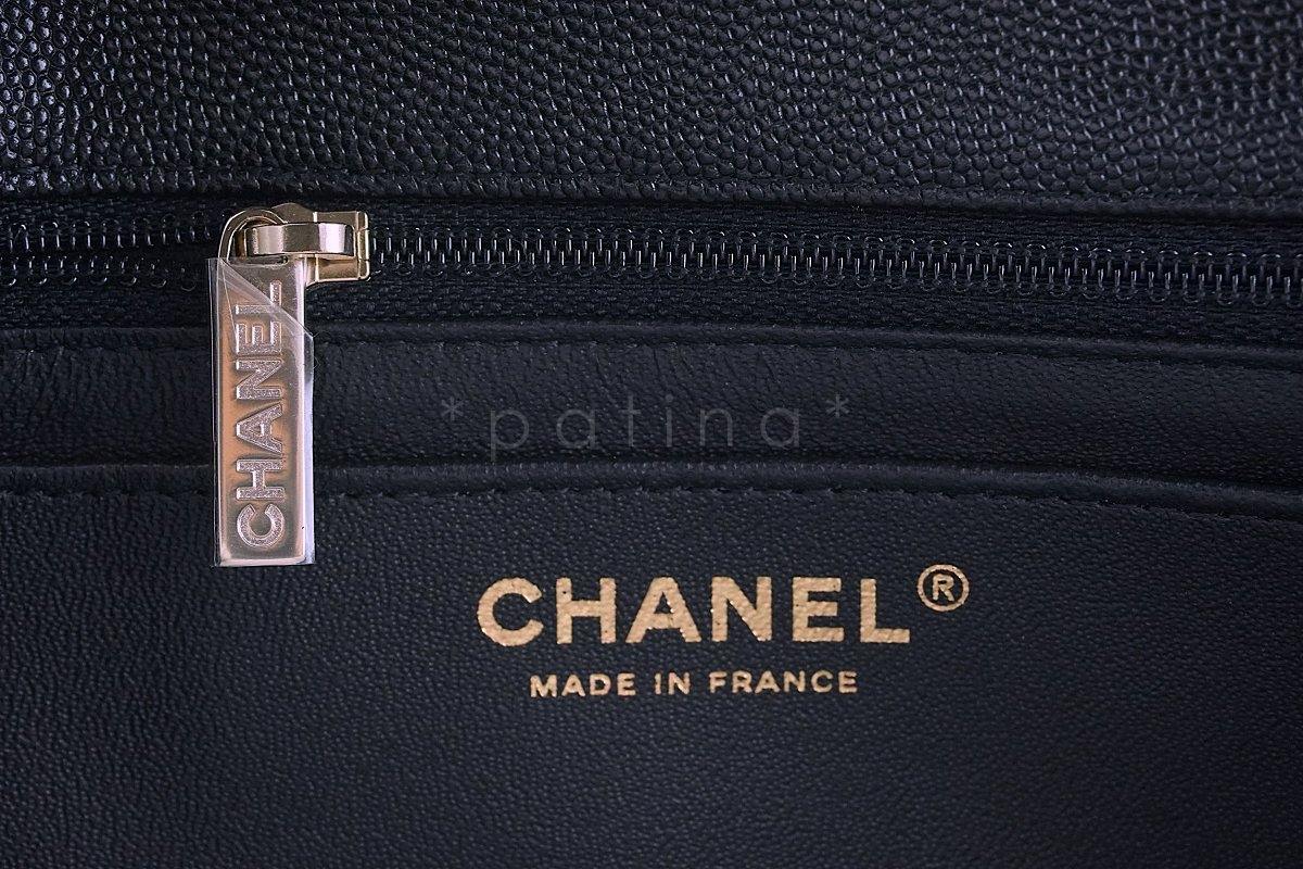 NWT 18B Chanel Black Caviar Chevron Rectangular Mini Classic Flap Bag GHW - Image 11