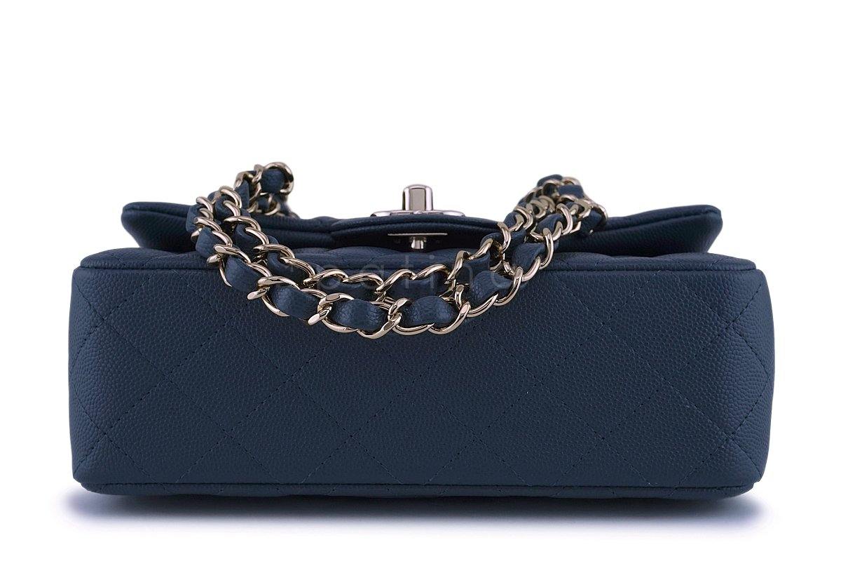 NWT 18B Chanel Gray Caviar Rectangular Mini Flap Bag GHW - Image 6