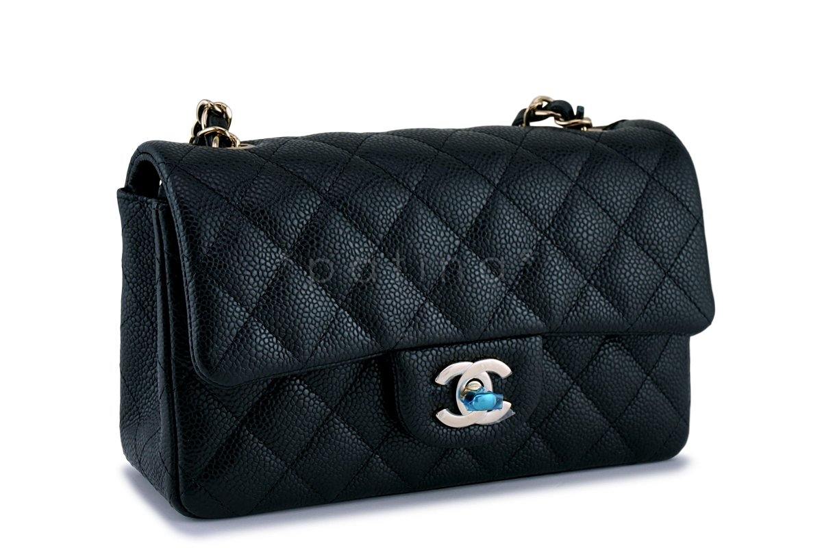 NWT 18S Chanel Black Caviar Classic  Rectangular Mini 2.55 Flap Bag GHW - Image 3