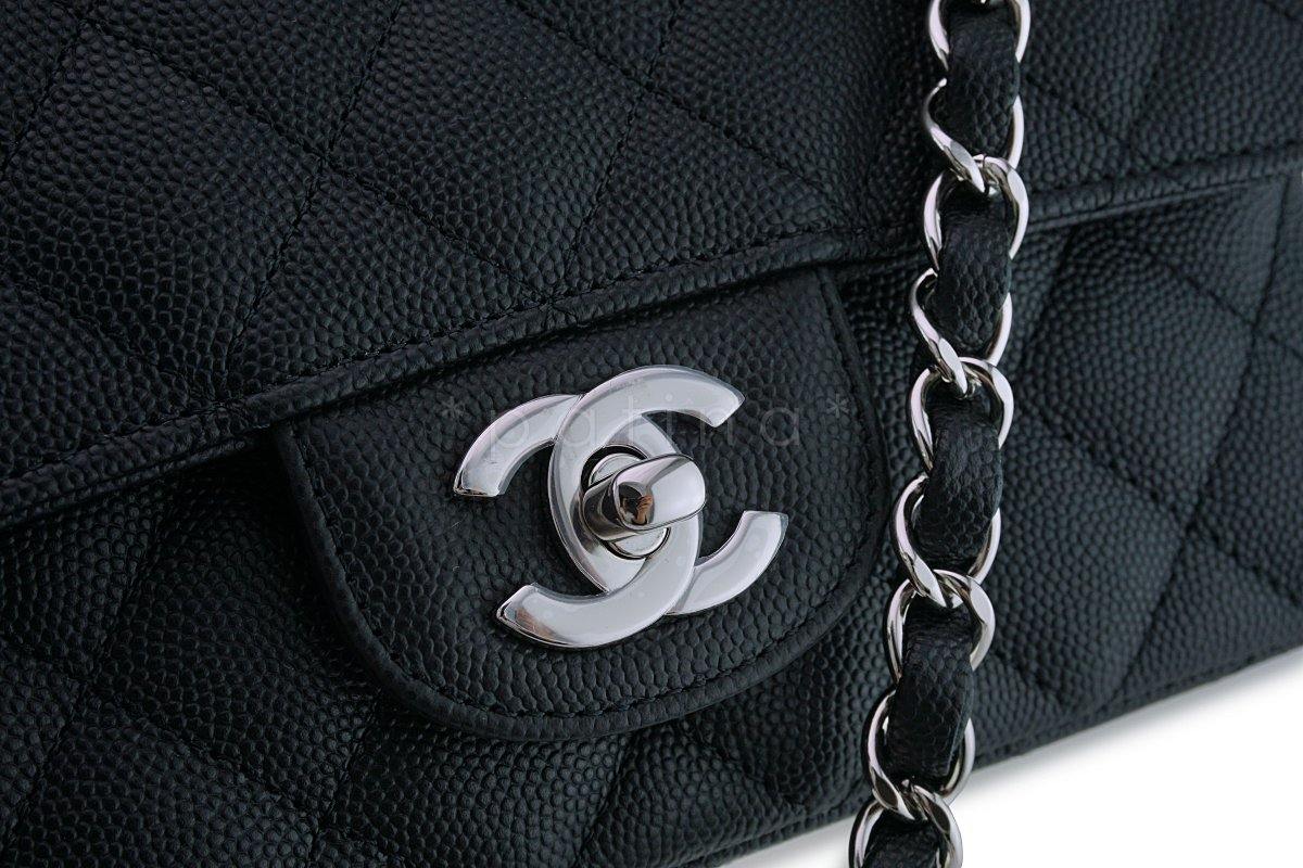 NWT 18C Chanel Black Classic Quilted Rectangular Mini 2.55 Flap Bag SHW - Image 7