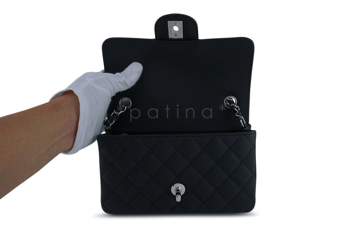 NWT 18C Chanel Black Classic Quilted Rectangular Mini 2.55 Flap Bag SHW - Image 8