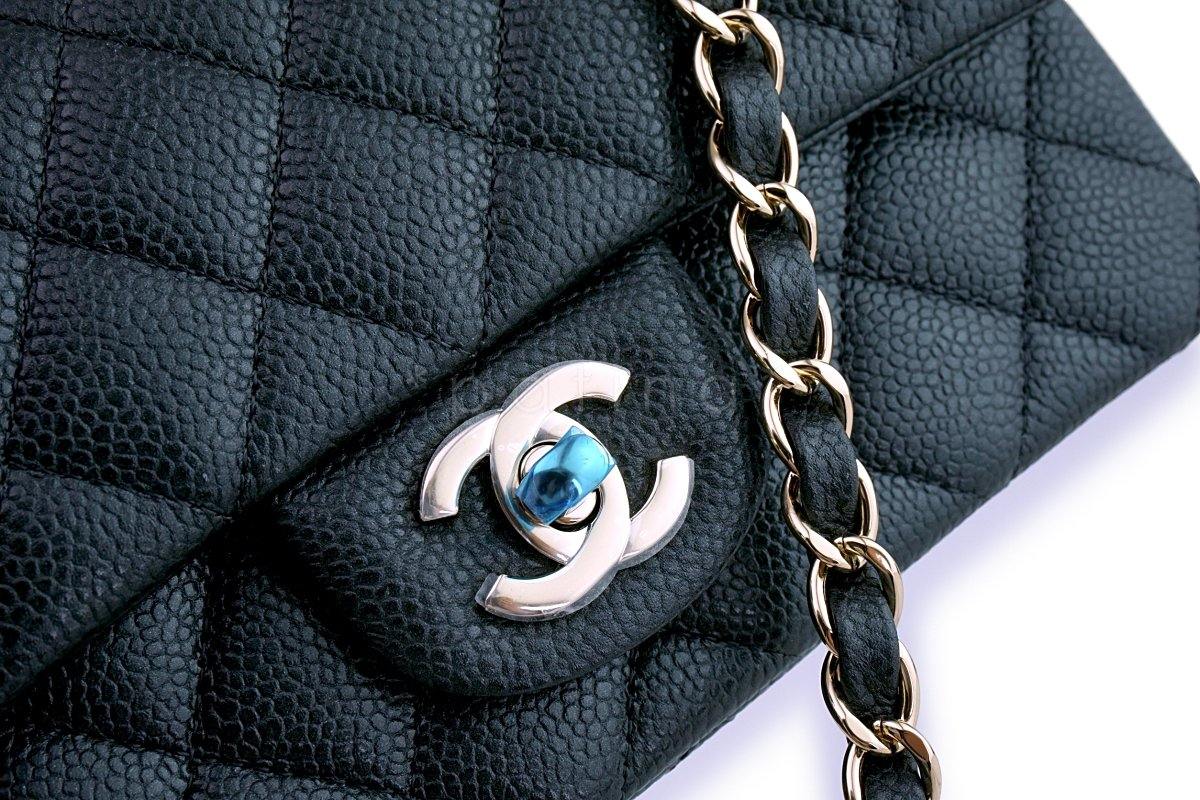 NWT 18S Chanel Iridescent Gray Caviar Classic Rectangular Mini Flap Bag GHW - Image 7