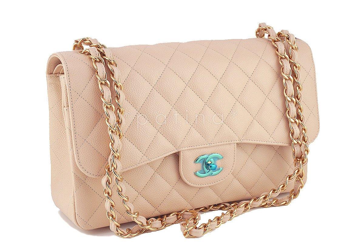 NWT Chanel Beige Clair Caviar Jumbo 2.55 Classic Double Flap Bag - Image 2