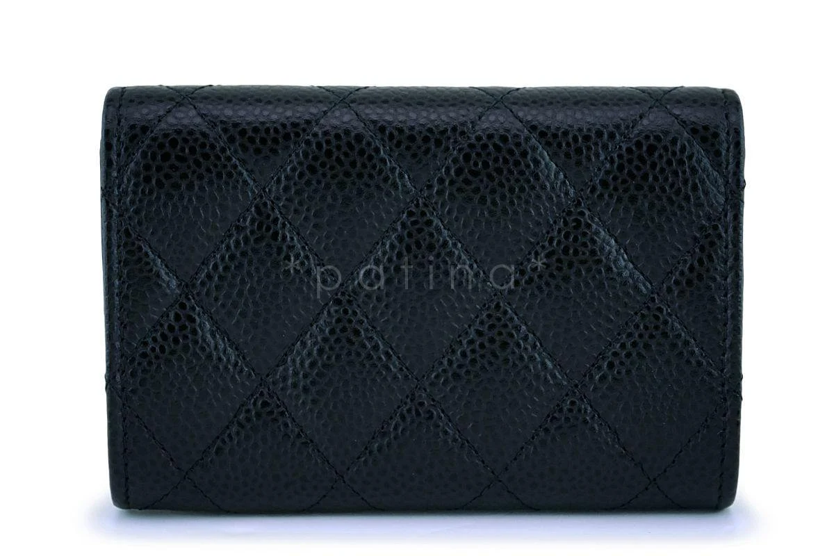NIB Chanel Black Caviar Classic Card Holder Wallet Case SHW - Image 2