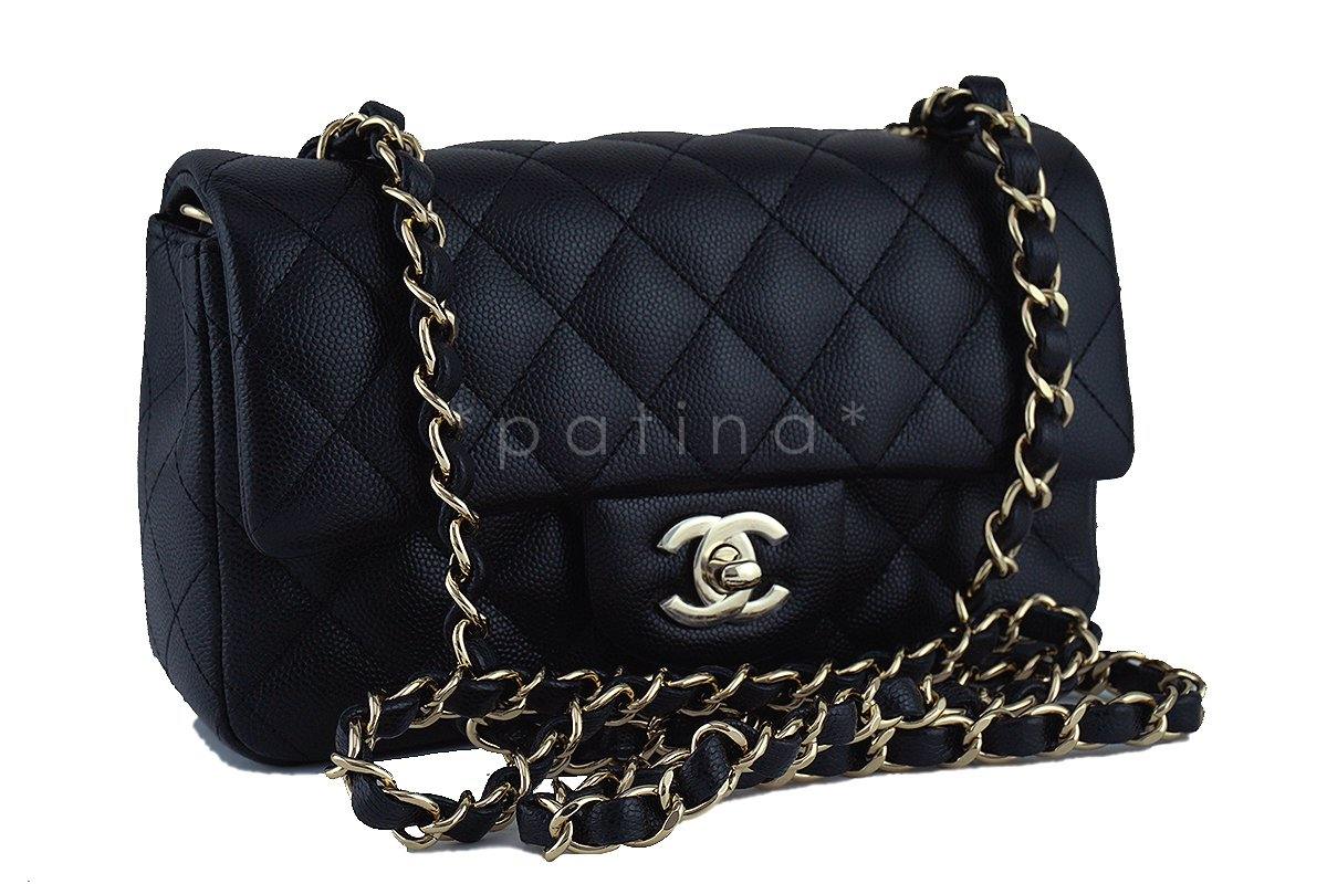 NWT Chanel Black Caviar Classic Quilted Rectangular Mini 2.55 Flap Bag GHW - Image 2