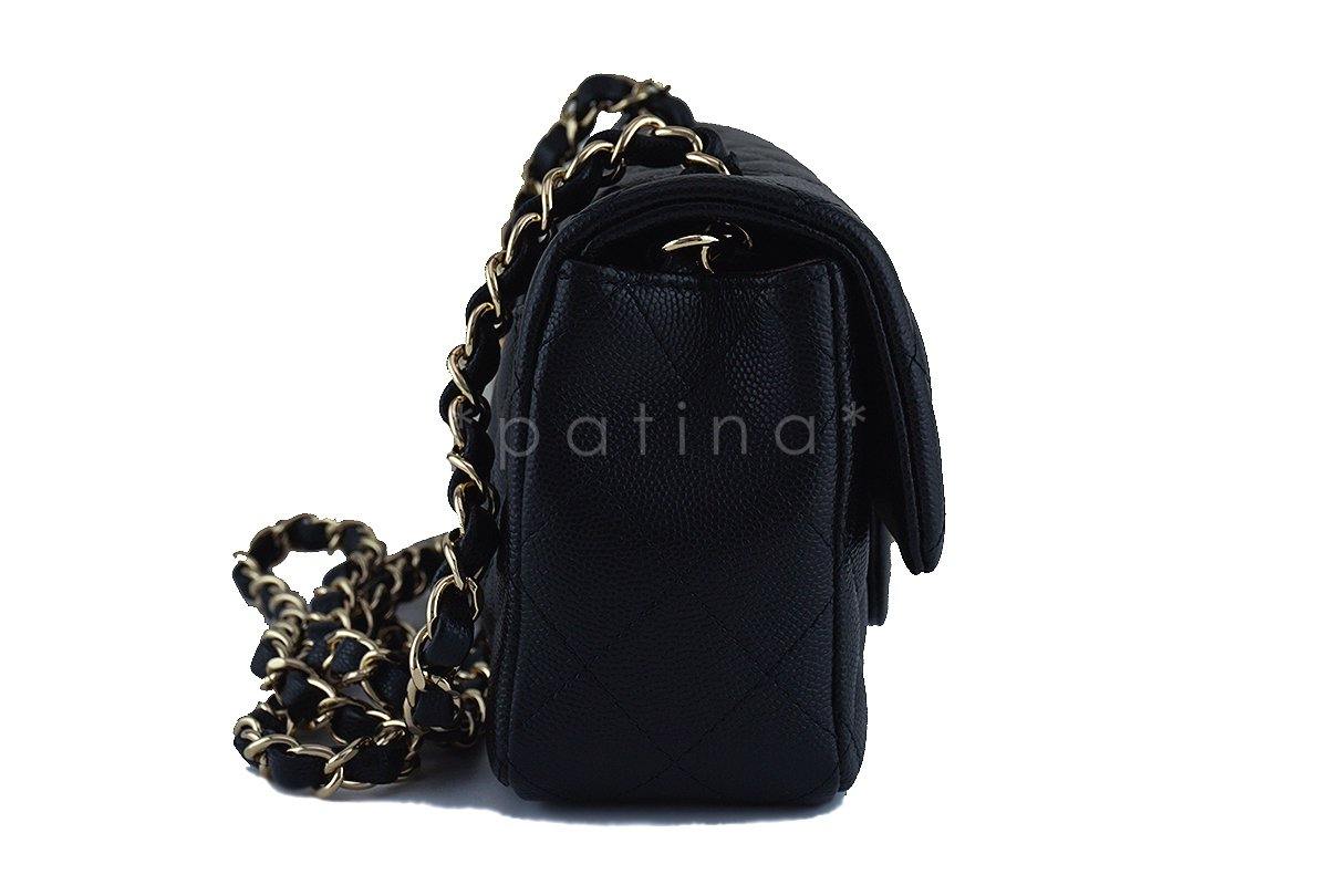 NWT Chanel Black Caviar Classic Quilted Rectangular Mini 2.55 Flap Bag GHW - Image 4