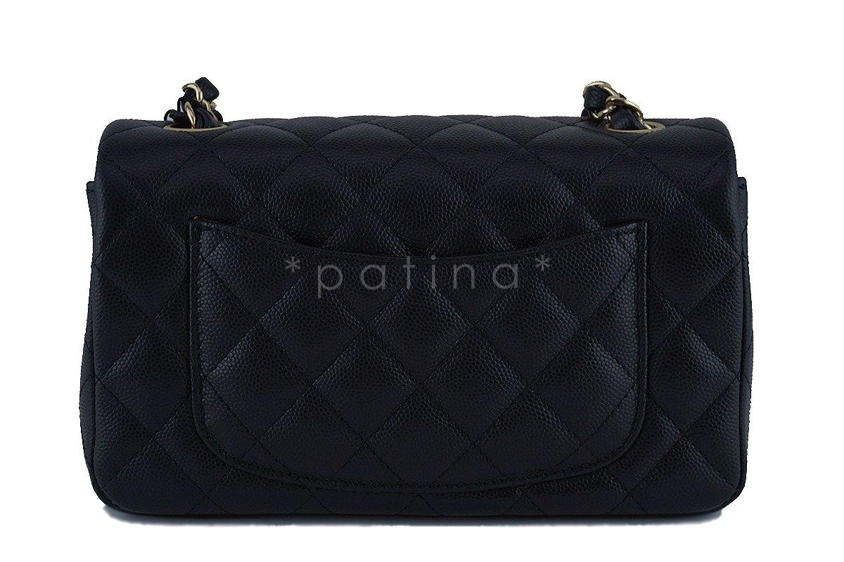 NWT Chanel Black Caviar Classic Quilted Rectangular Mini 2.55 Flap Bag GHW - Image 5