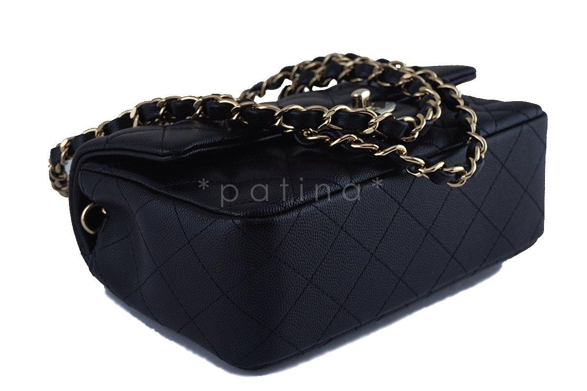 NWT Chanel Black Caviar Classic Quilted Rectangular Mini 2.55 Flap Bag GHW - Image 7
