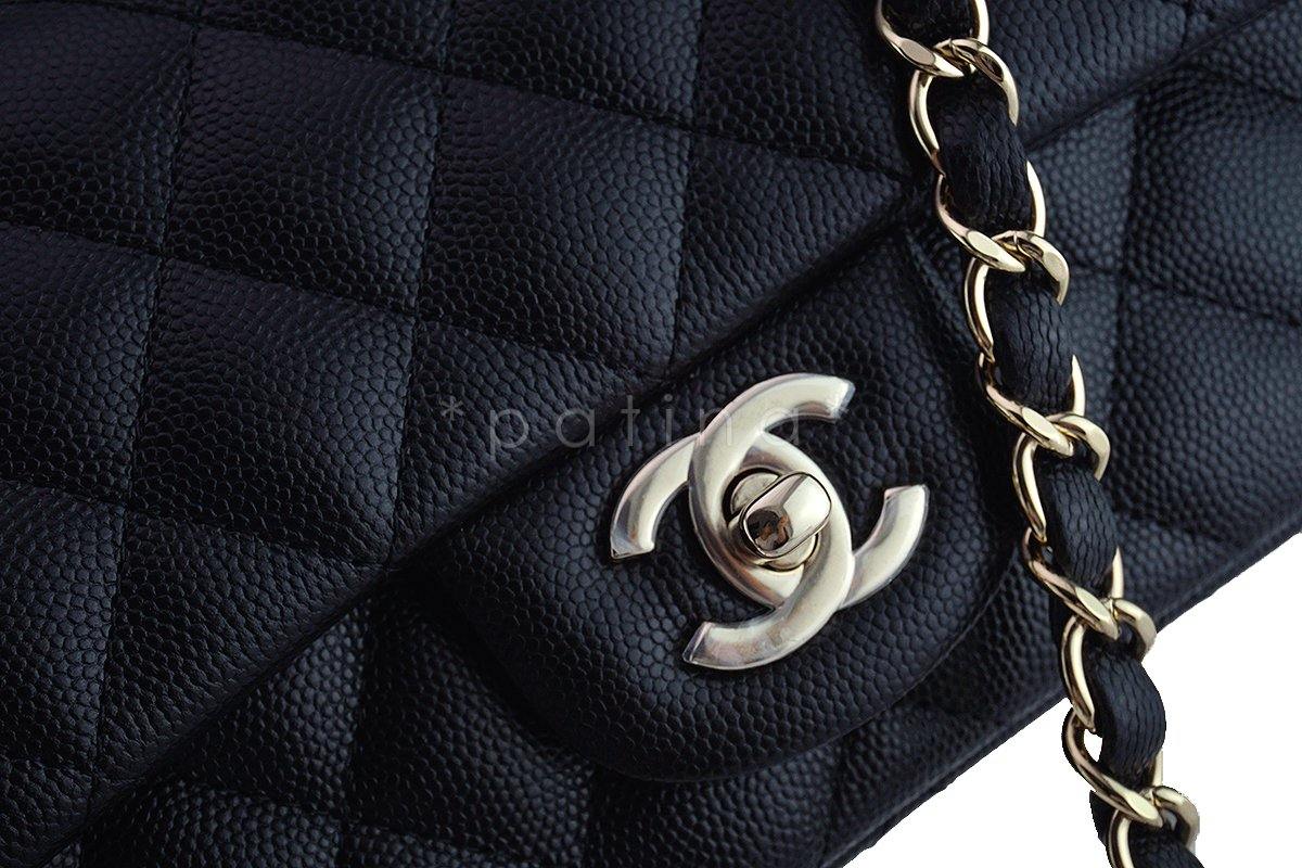 NWT Chanel Black Caviar Classic Quilted Rectangular Mini 2.55 Flap Bag GHW - Image 8