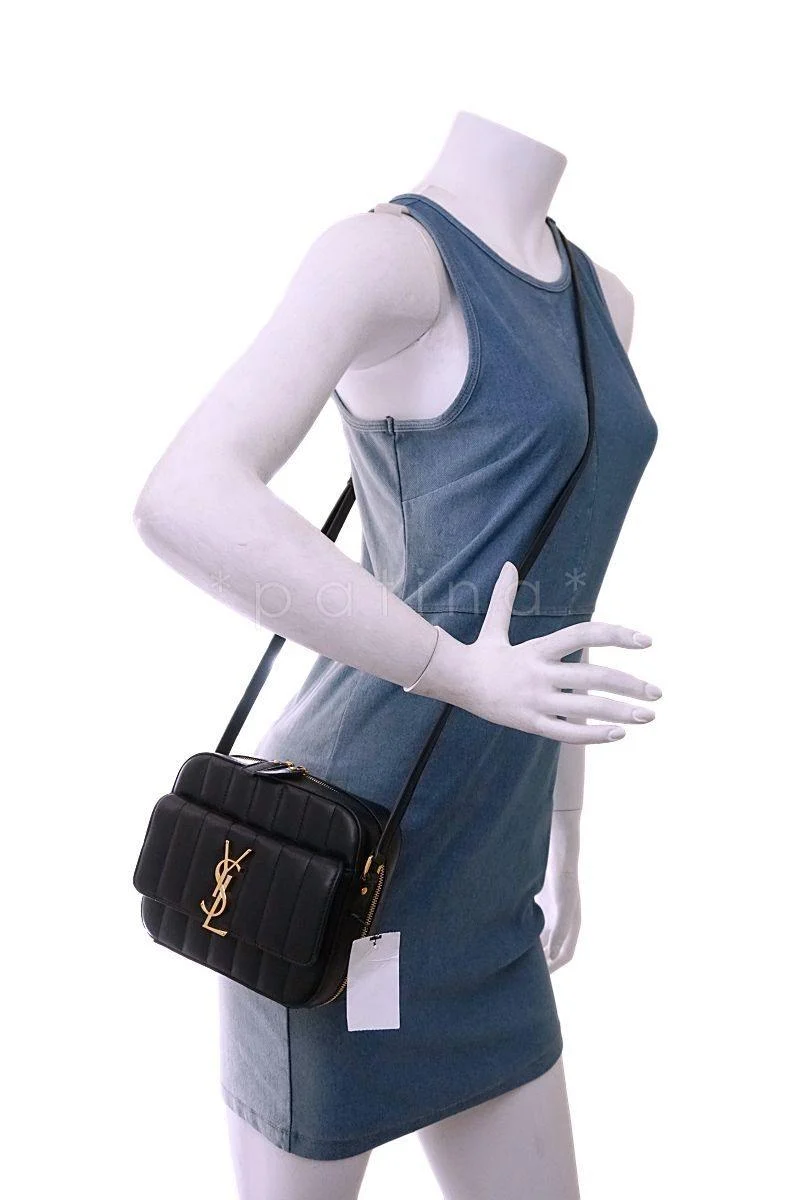 NWT New YSL Saint Laurent Black Vicky Camera Crossbody Bag - Image 15