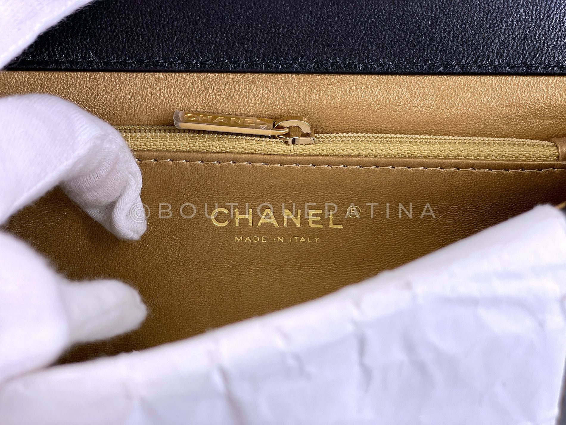 Pristine 19S Chanel Chic Pearls Quilted Flap Bag Black GHW DJ9 - Image 11