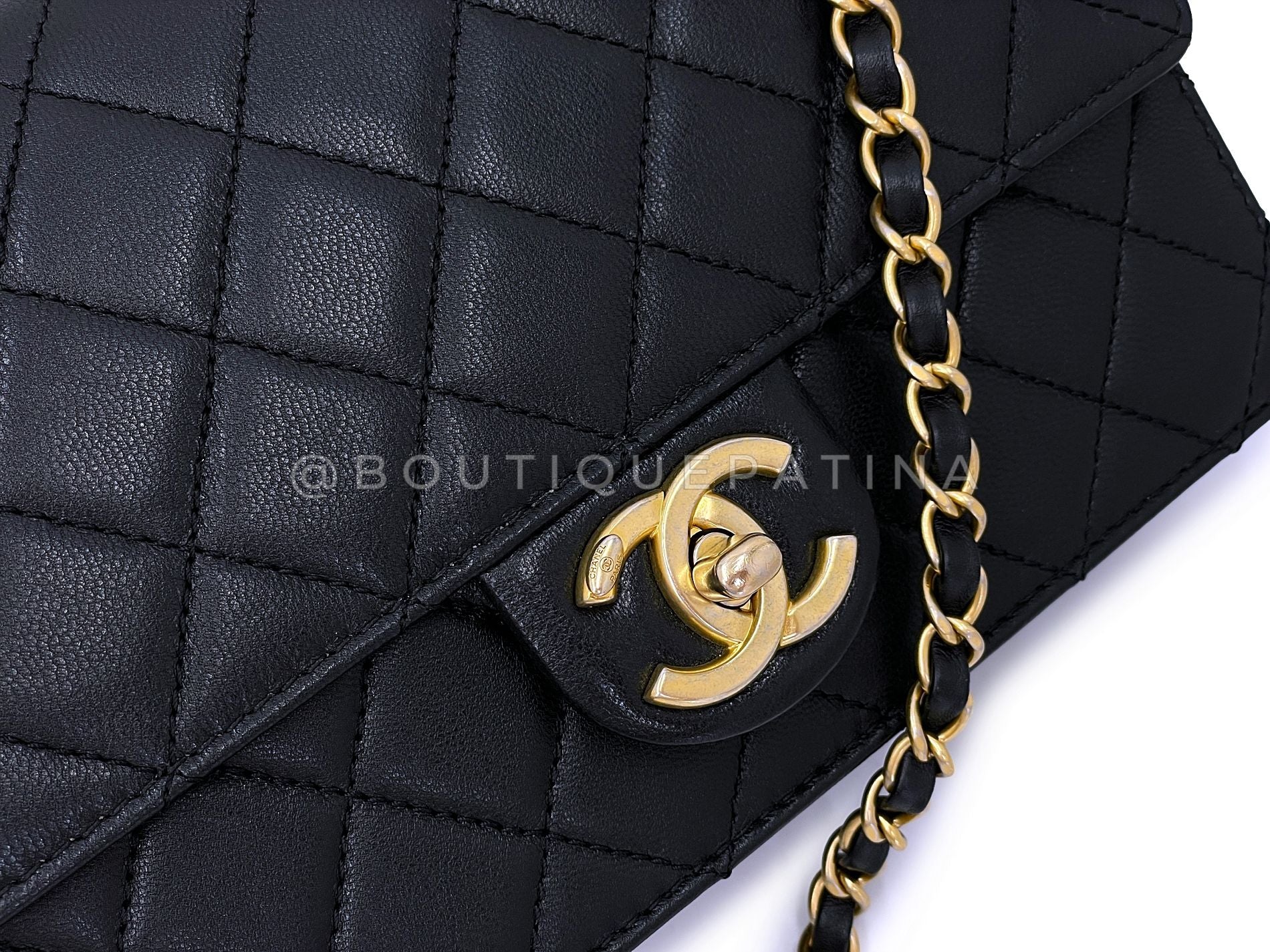 Pristine 19S Chanel Chic Pearls Quilted Flap Bag Black GHW DJ9 - Image 8