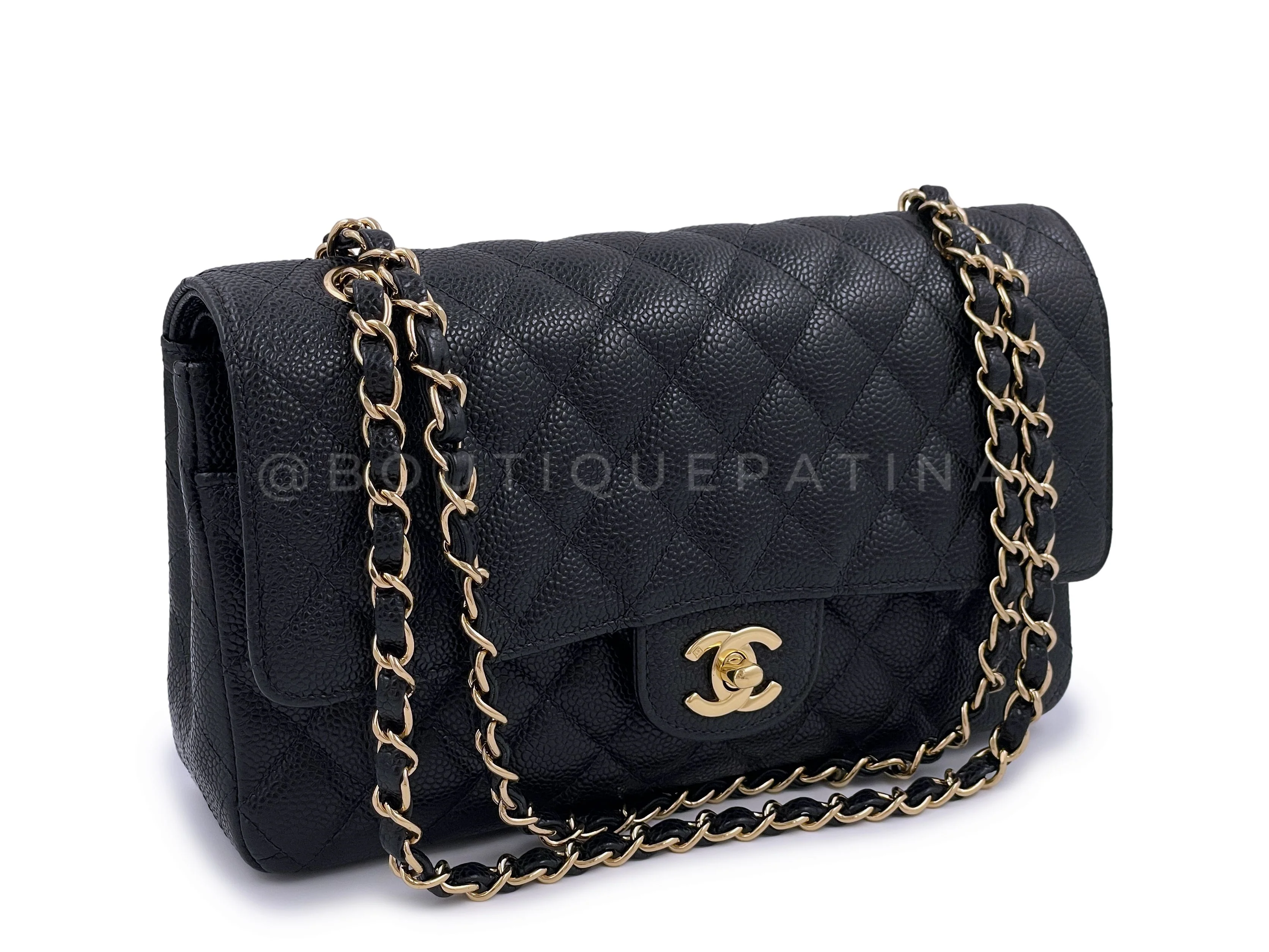Pristine 2004 Chanel Black Caviar Medium Classic Double Flap Bag 24k GHW - Image 2