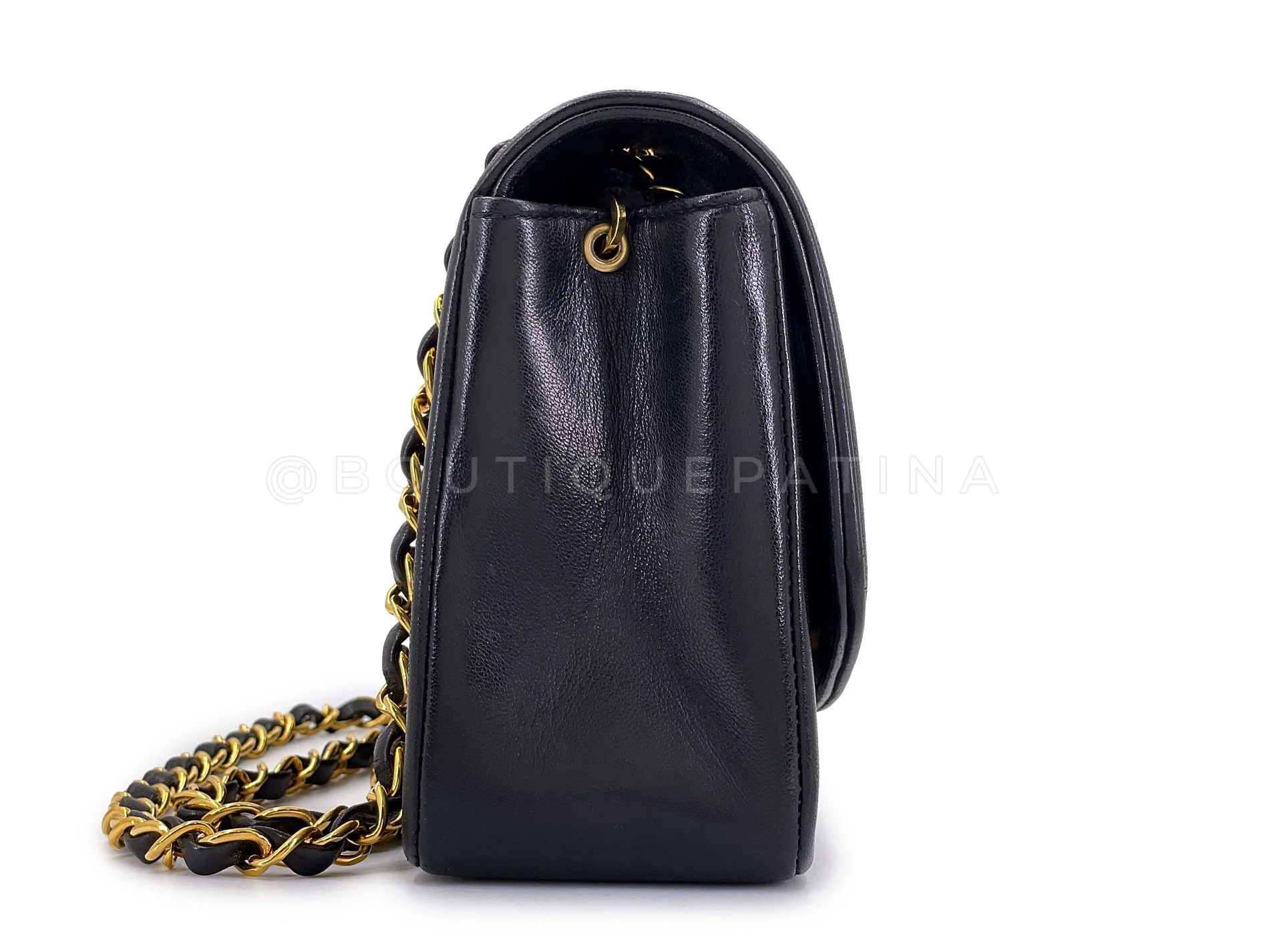 Pristine Chanel 1994 Vintage Black Small Diana Bag Lambskin 24k GHW VTN - Image 4