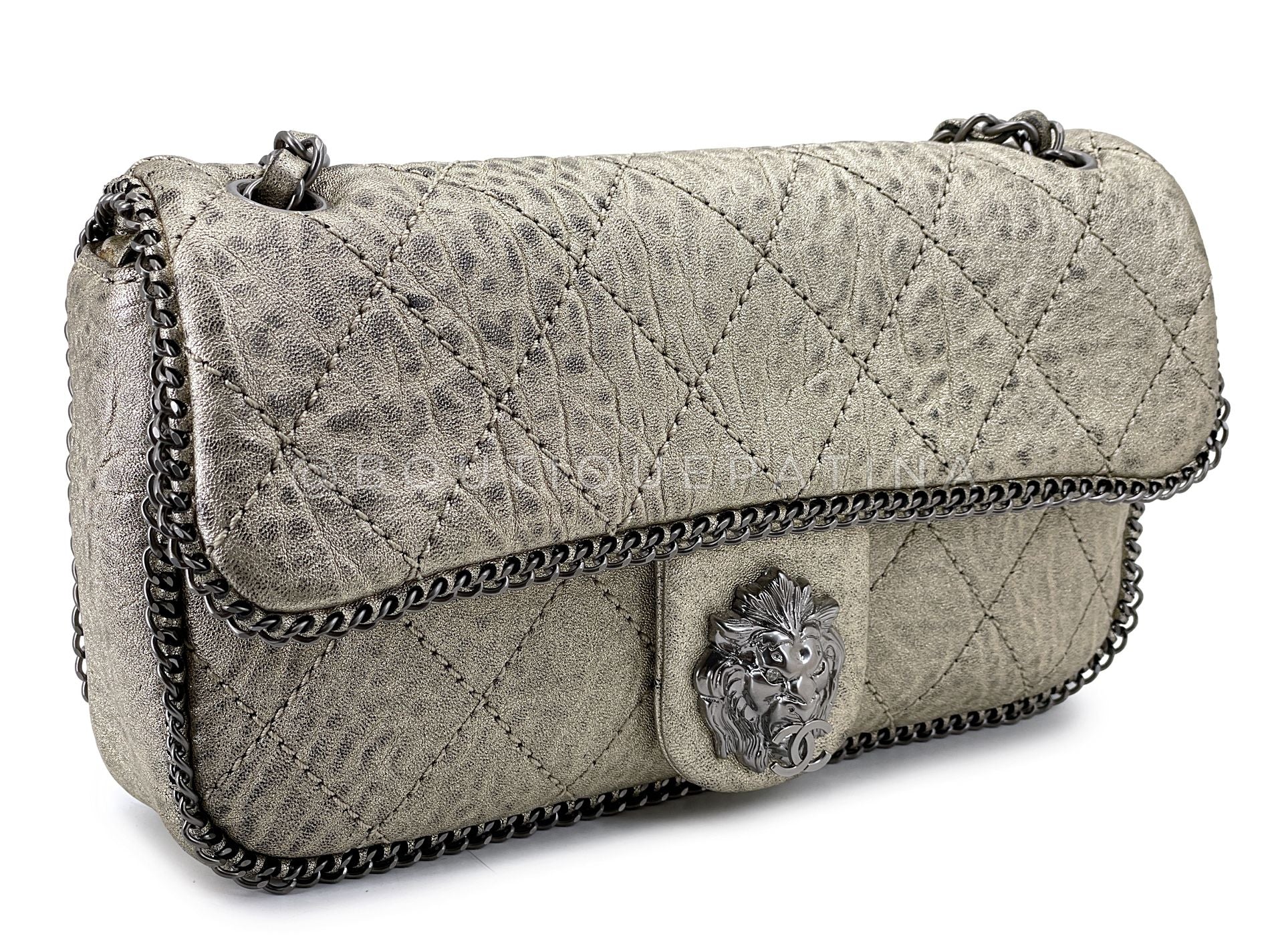 Pristine Chanel 2007 Vintage Leo the Lionhead Lion Flap Bag RHW WX2 - Image 3