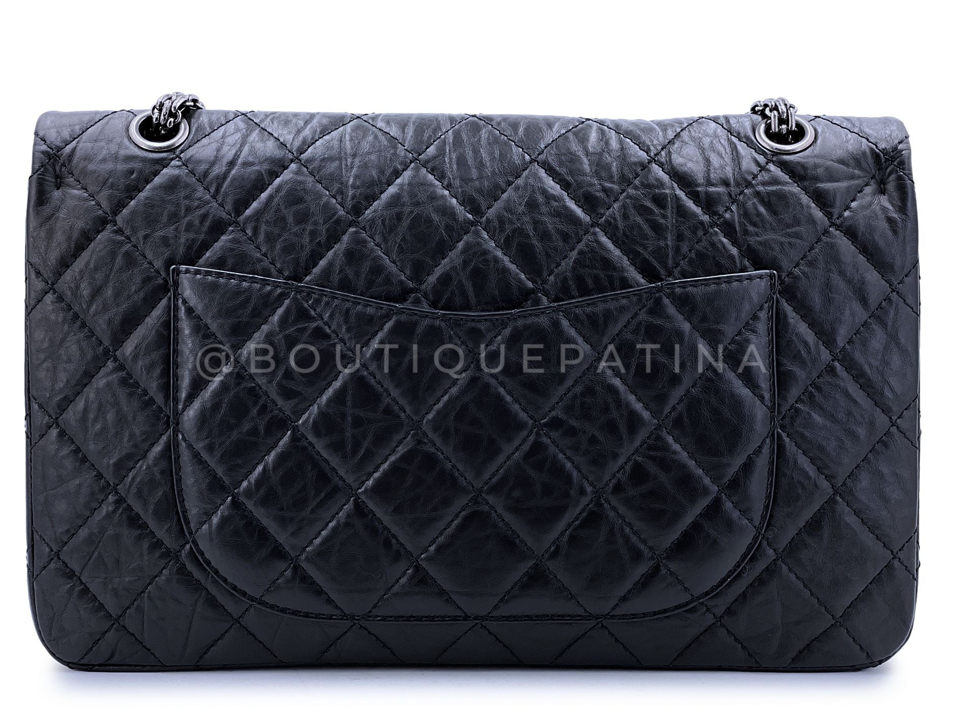 Pristine Chanel 2009 Vintage Black Reissue 227 2.55 Large Flap Bag RHW P3L - Image 5