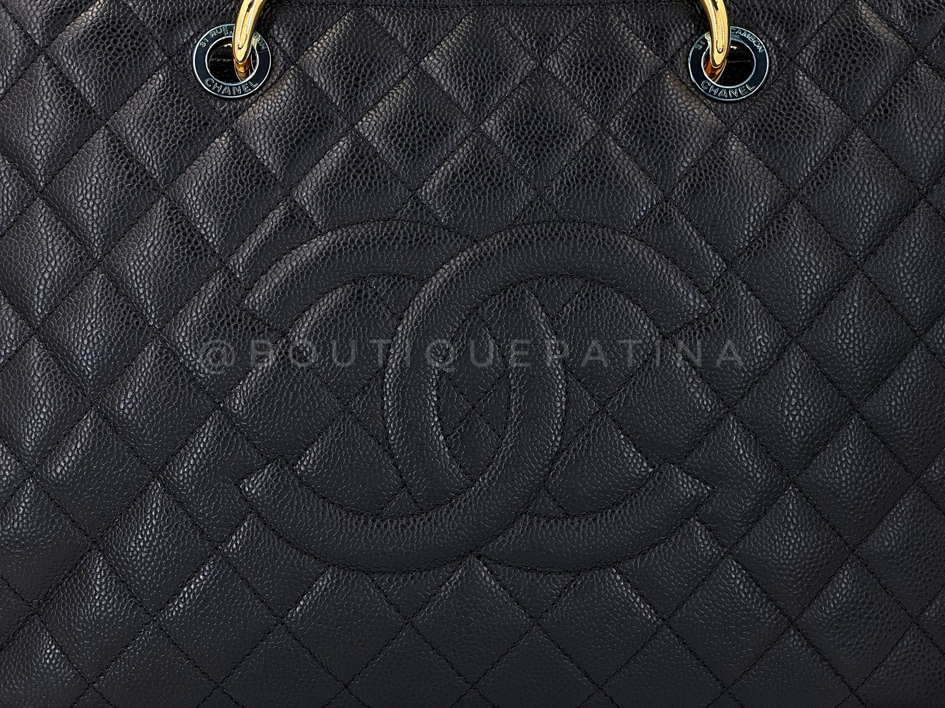Pristine Chanel Black Caviar Grand Shopper Tote GST Bag GHW  SXC - Image 8