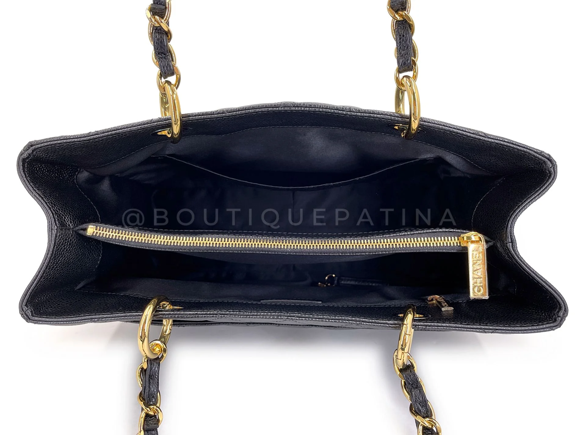 Pristine Chanel Black Caviar Grand Shopper Tote GST Bag GHW  SXC - Image 9