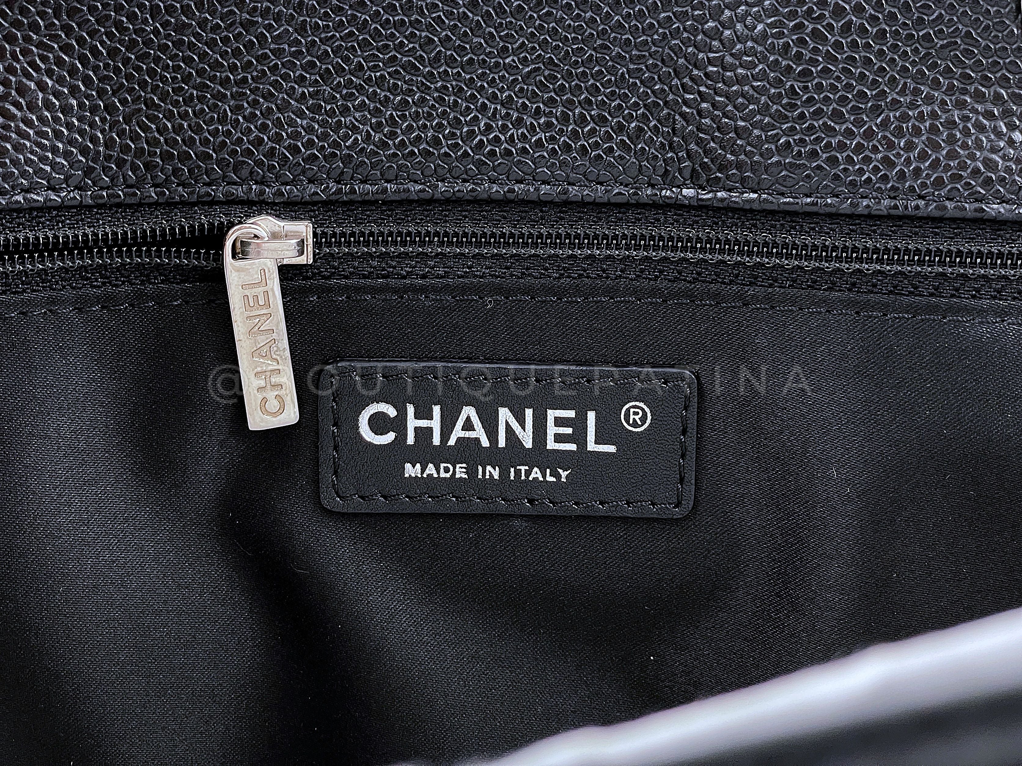 Pristine Chanel Black Caviar Grand Shopper Tote GST Bag SHW - Image 10