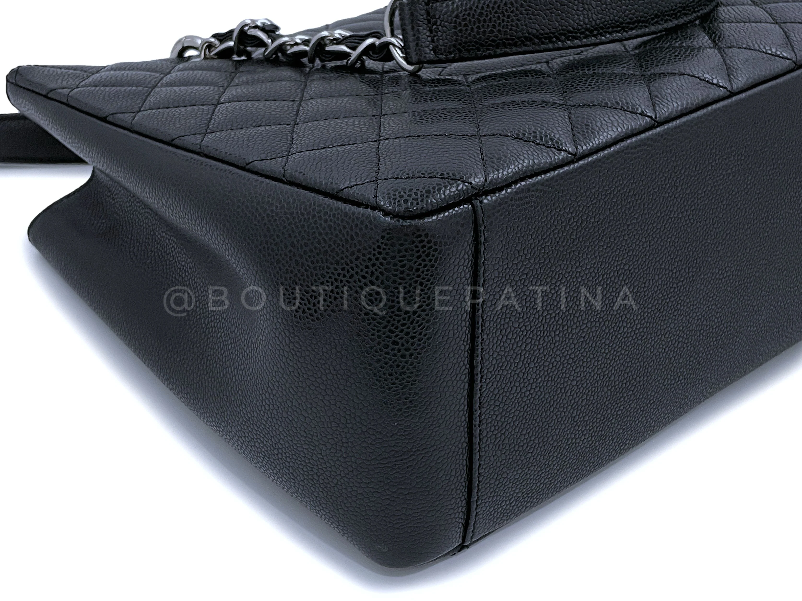 Pristine Chanel Black Caviar Grand Shopper Tote GST Bag SHW - Image 7