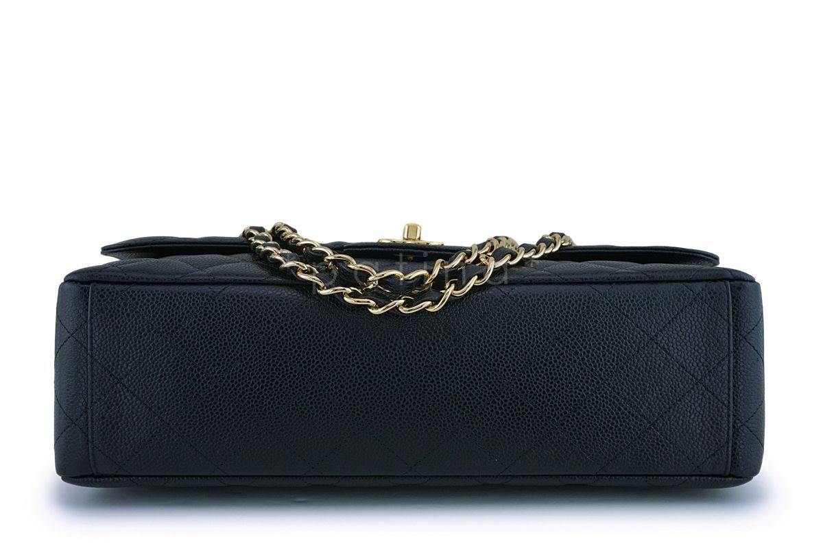 Pristine Chanel Black Caviar Maxi "Jumbo XL" Classic Flap Bag GHW - Image 6