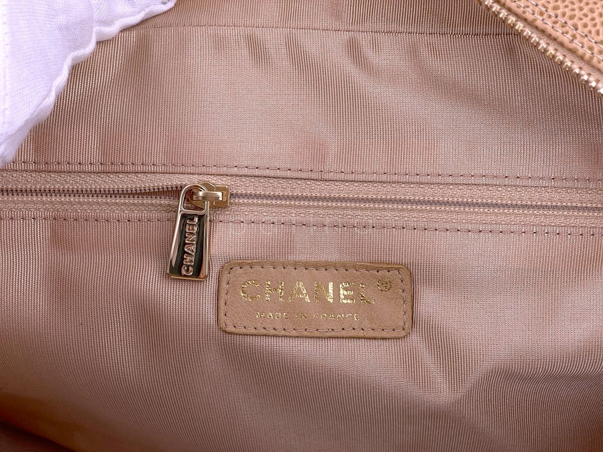 Pristine Chanel Vintage Camel Beige Caviar Timeless GST Shopper Tote Bag 24k GHW - Image 10