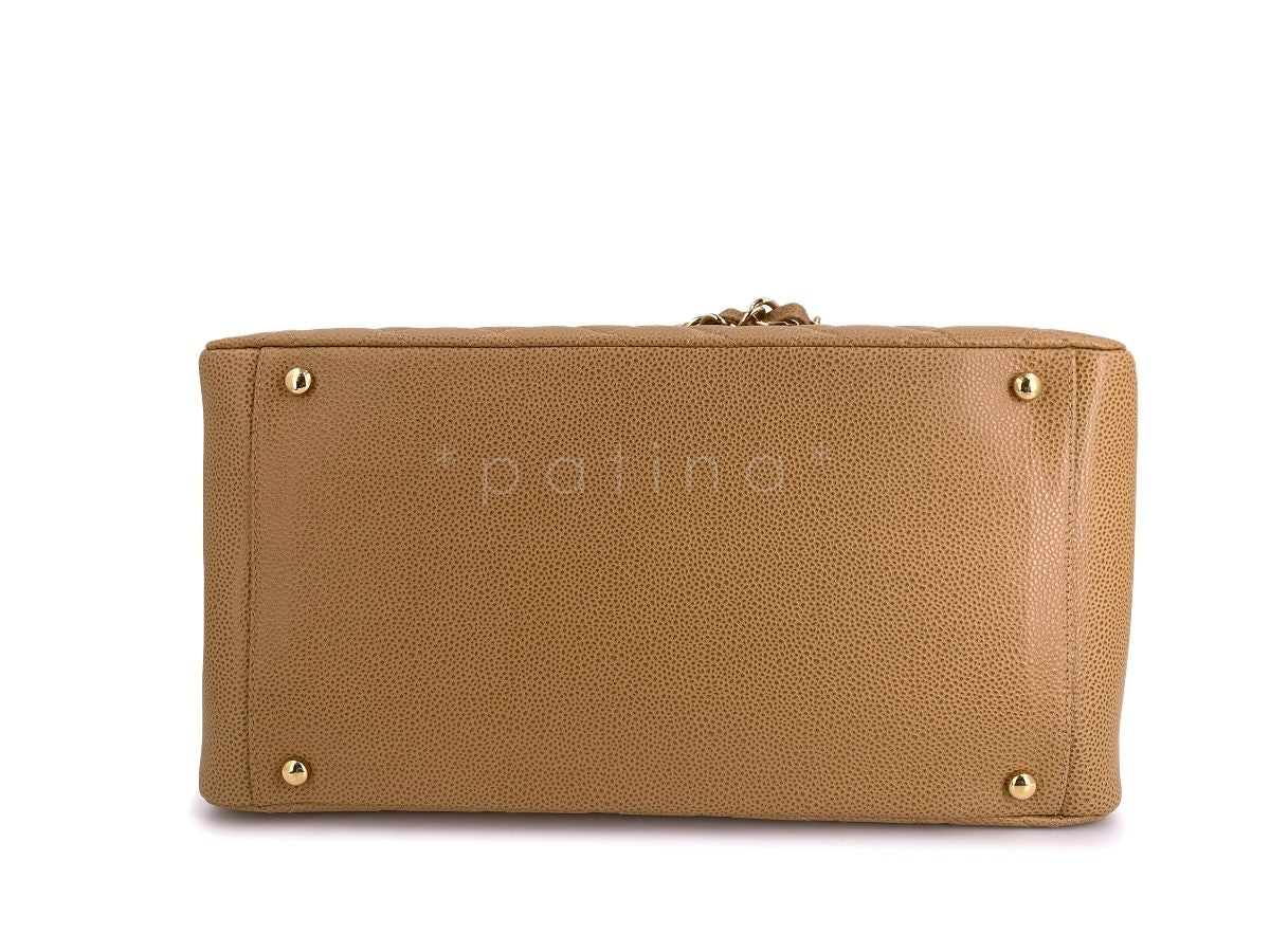 Pristine Chanel Vintage Camel Beige Caviar Timeless GST Shopper Tote Bag 24k GHW - Image 5