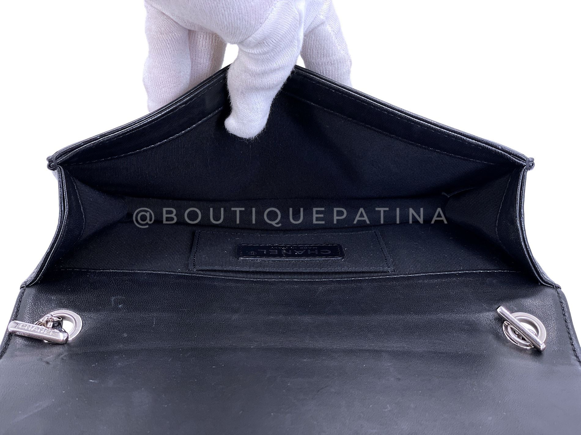 Rare 15C Chanel Black Plexi Baguette Crystals Lego Flap Bag SHW V87 - Image 11