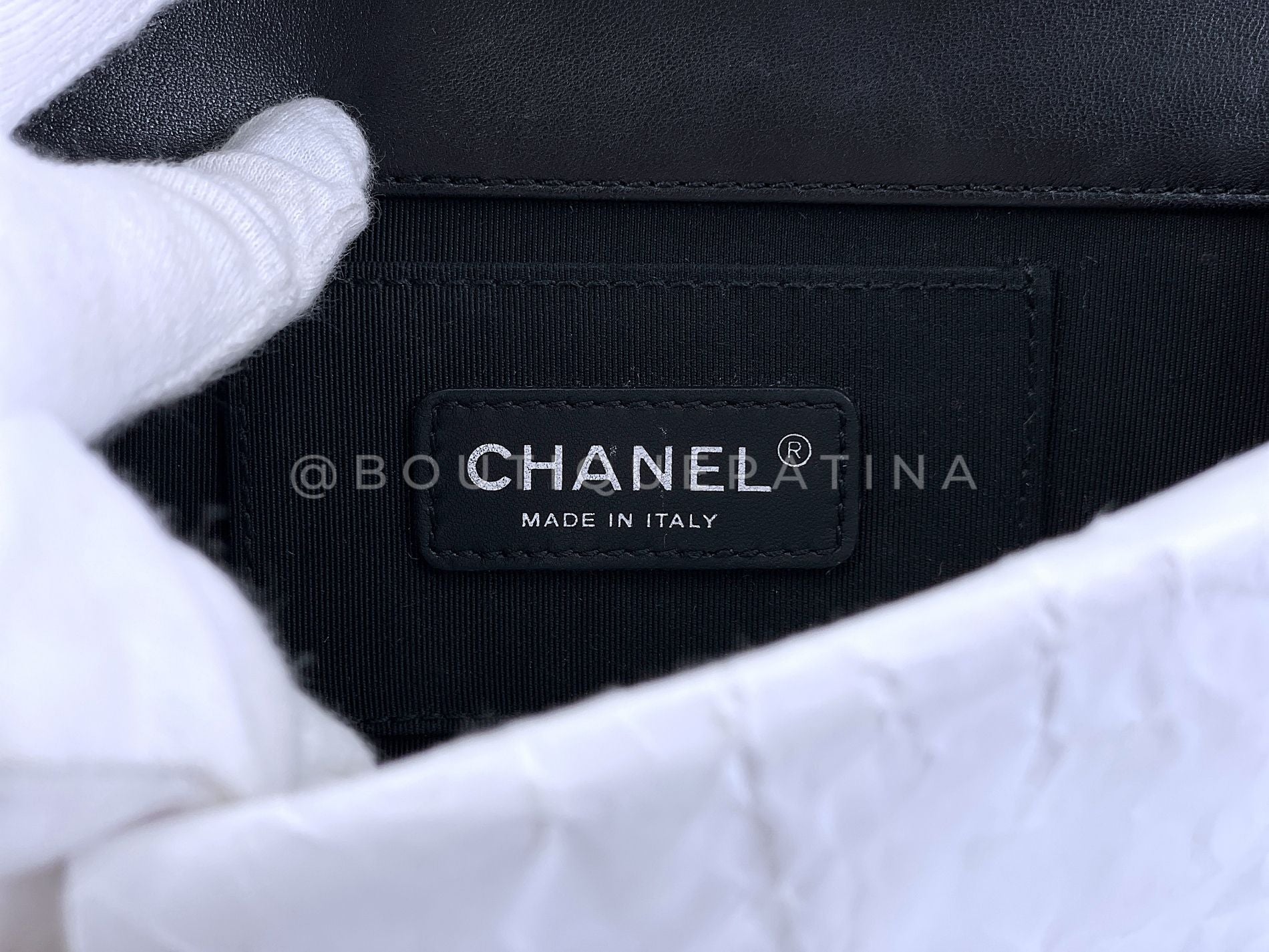 Rare 15C Chanel Black Plexi Baguette Crystals Lego Flap Bag SHW V87 - Image 12