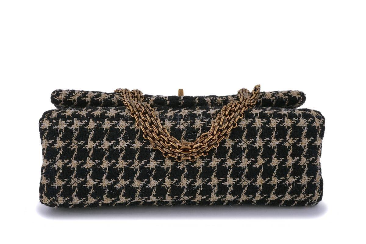 Rare 2015 Chanel Houndstooth Tweed 2.55 Reissue Classic Flap Bag Small/Medium 225 - Image 6