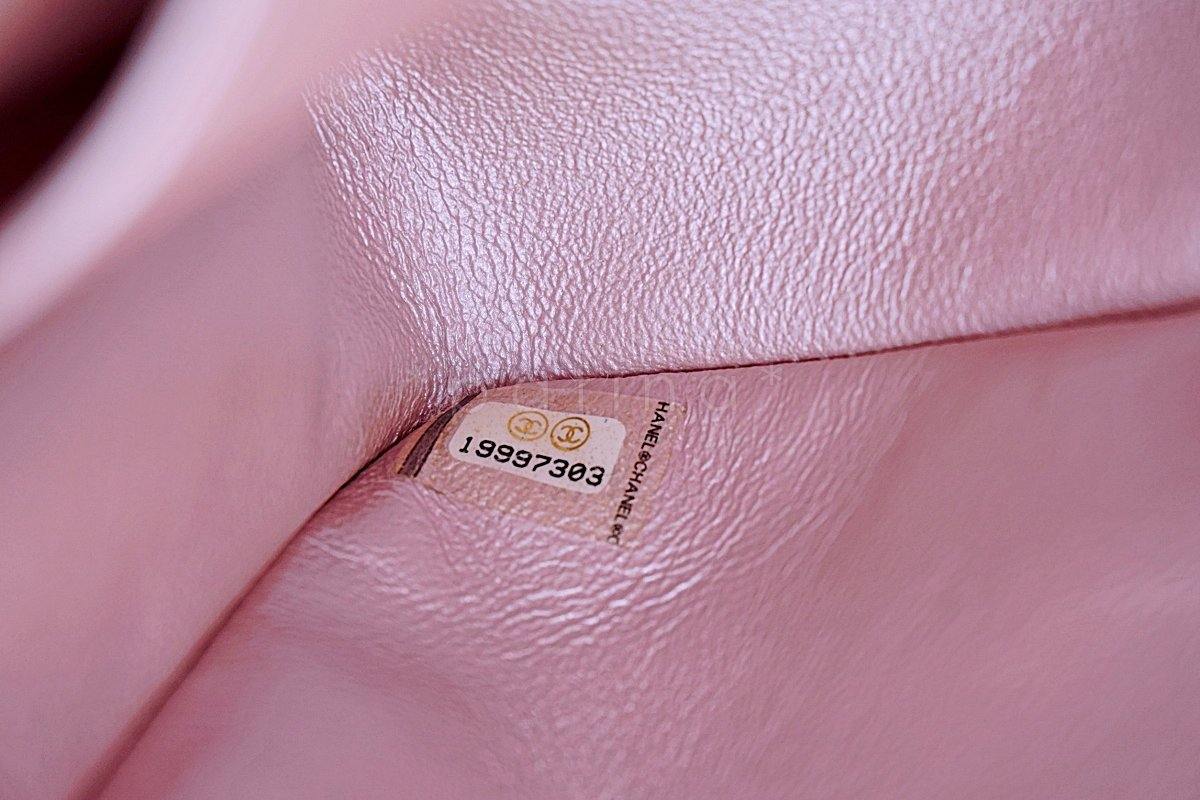 Rare Chanel 14B Rose Gold Metallic Pink Goatskin Classic Double Flap Bag - Image 12