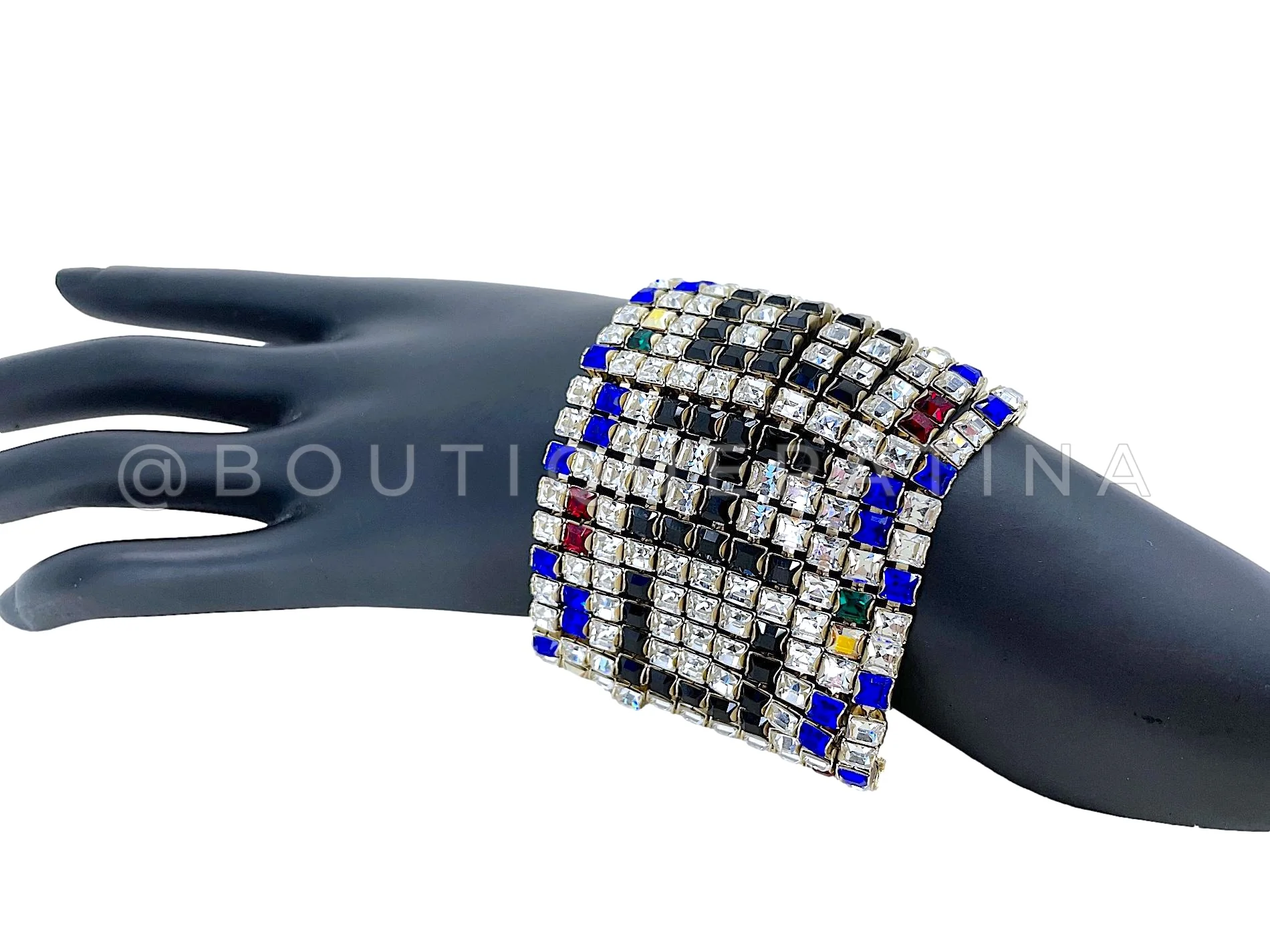Rare Chanel 19A Egypt Crystal Mesh Rainbow Strass Necklace Multicolor Paris-New York O0K - Image 5
