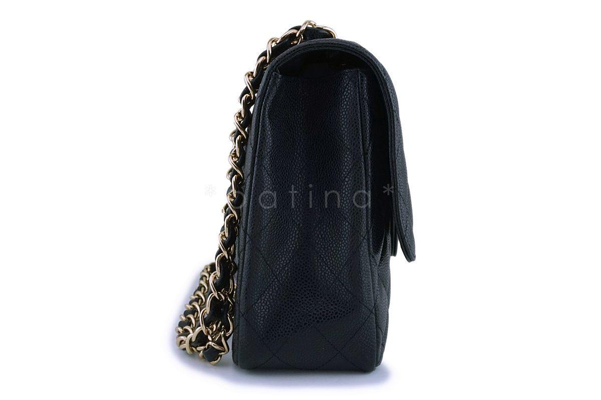 *rare* Chanel Black Caviar Classic Jumbo Flap Bag 24k GHW - Image 4