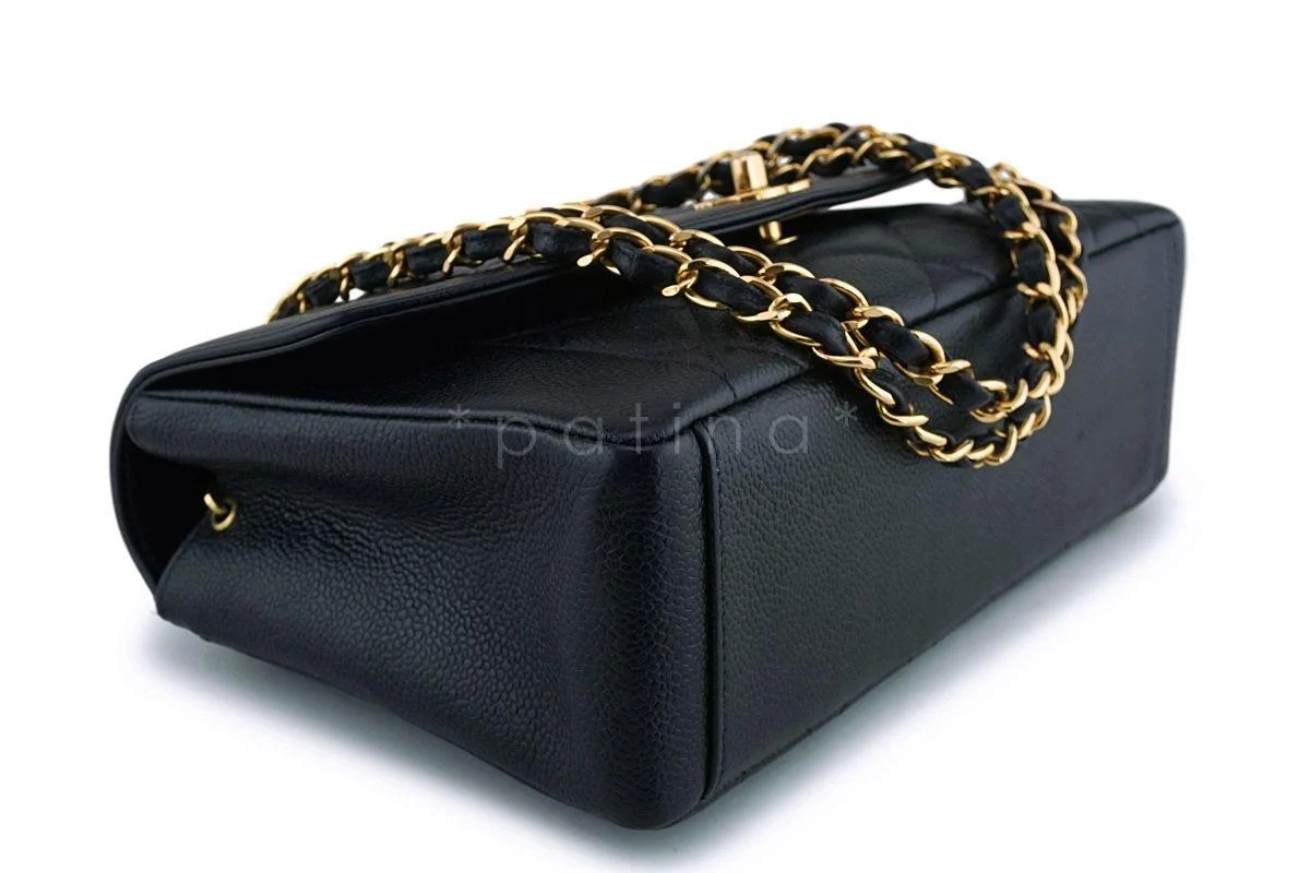Rare Chanel Vintage Black Caviar Medium Pocket Diana Classic Flap Bag 24k GHW - Image 7