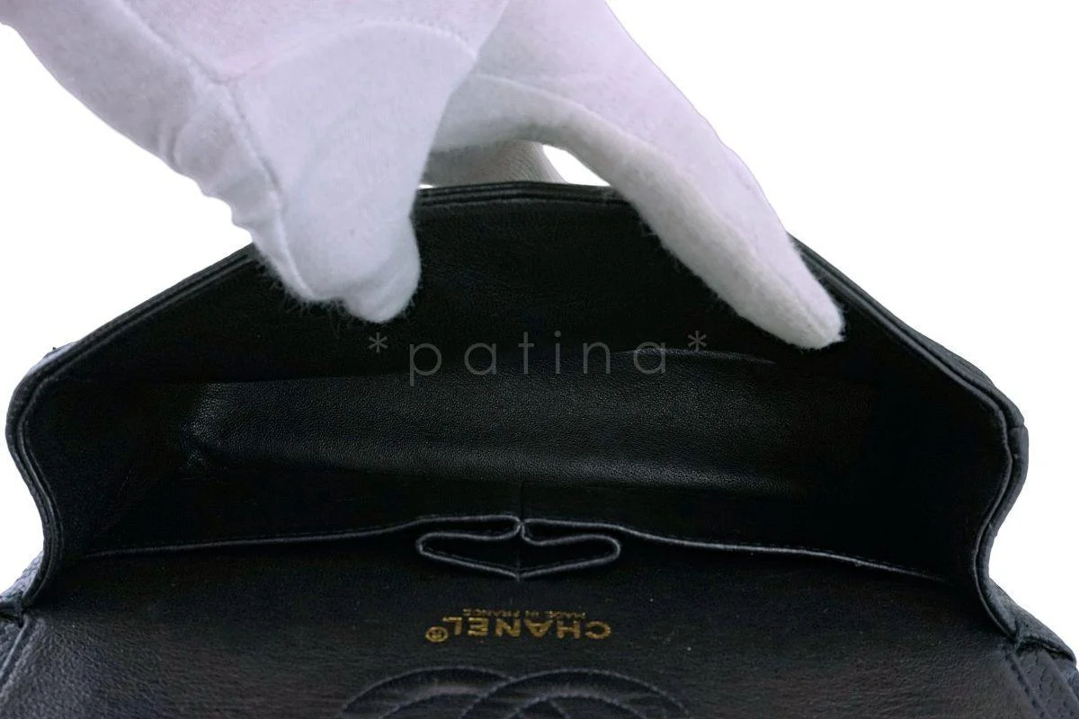 Rare Chanel Black Caviar Small Classic Double Flap Bag 24k GHW - Image 10