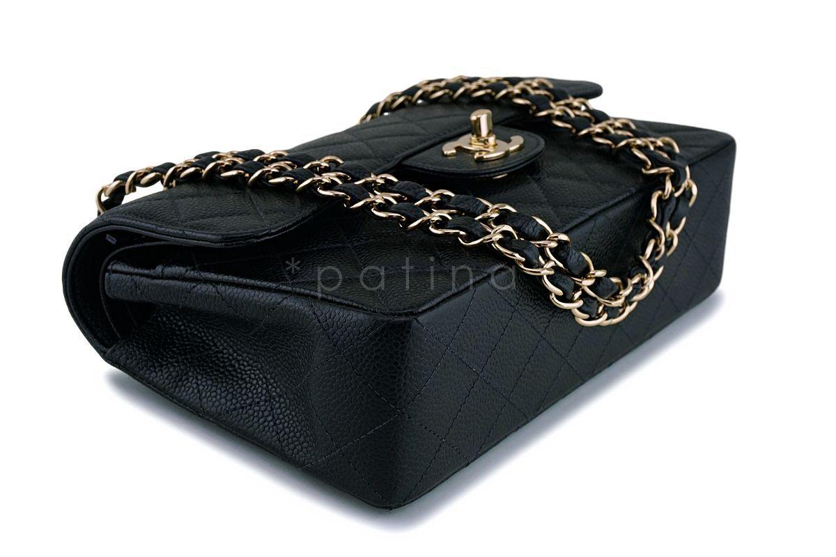 Rare Chanel Black Caviar Small Classic Double Flap Bag 24k GHW - Image 7