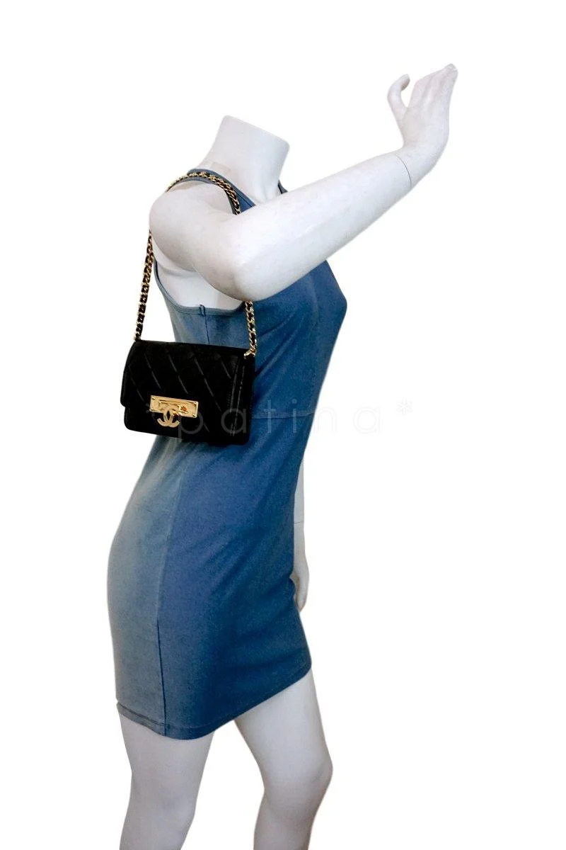 Rare Chanel Black Original Golden Class Big CC Wallet on Chain WOC Flap Bag GHW - Image 13