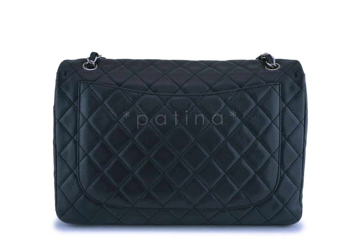 Rare Chanel Black Soft Caviar Maxi "Jumbo XL" Classic Double Flap Bag SHW - Image 5