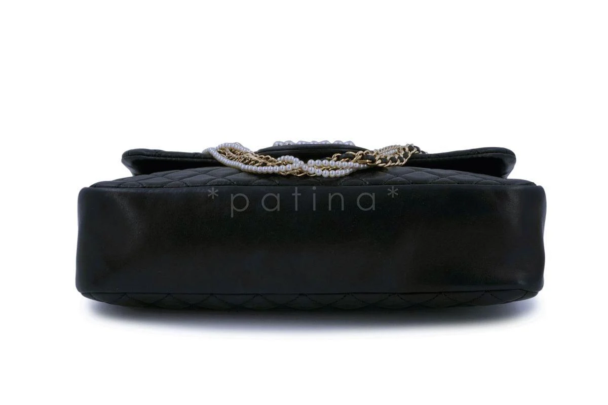 Rare Chanel Black Westminster Pearl Classic Flap Bag - Image 6