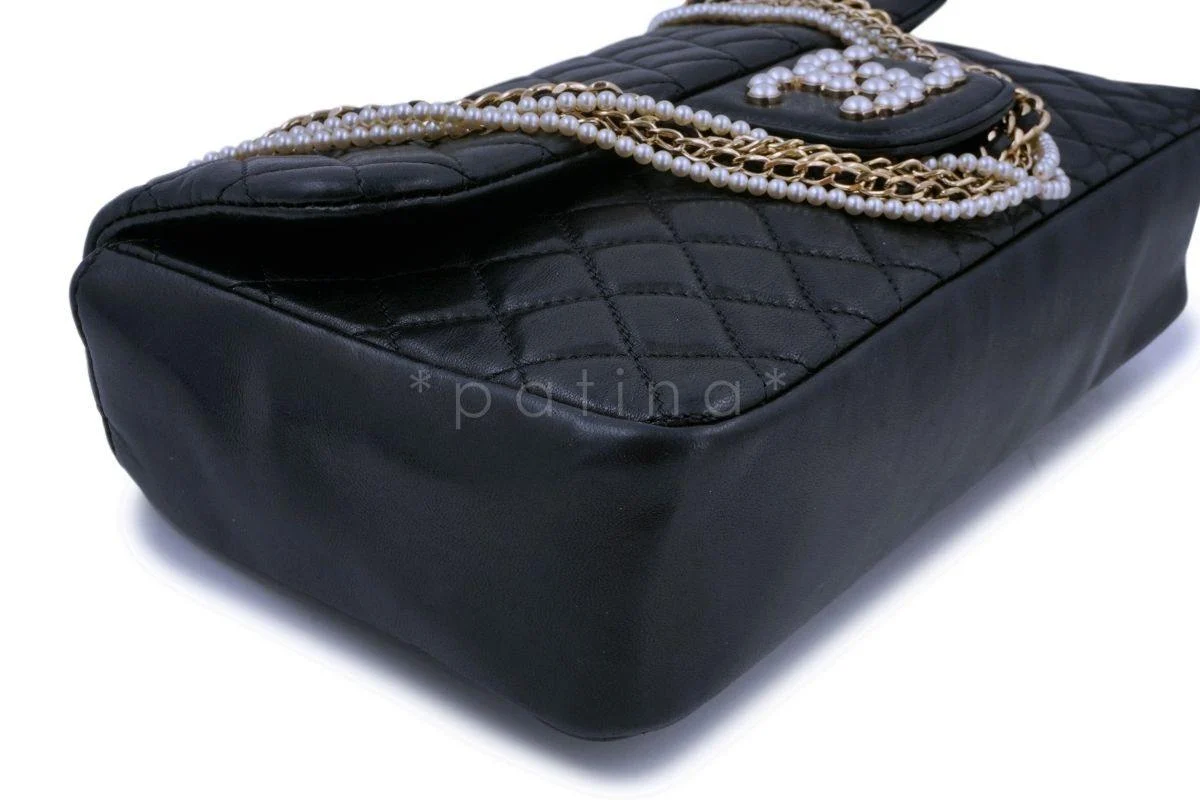 Rare Chanel Black Westminster Pearl Classic Flap Bag - Image 7