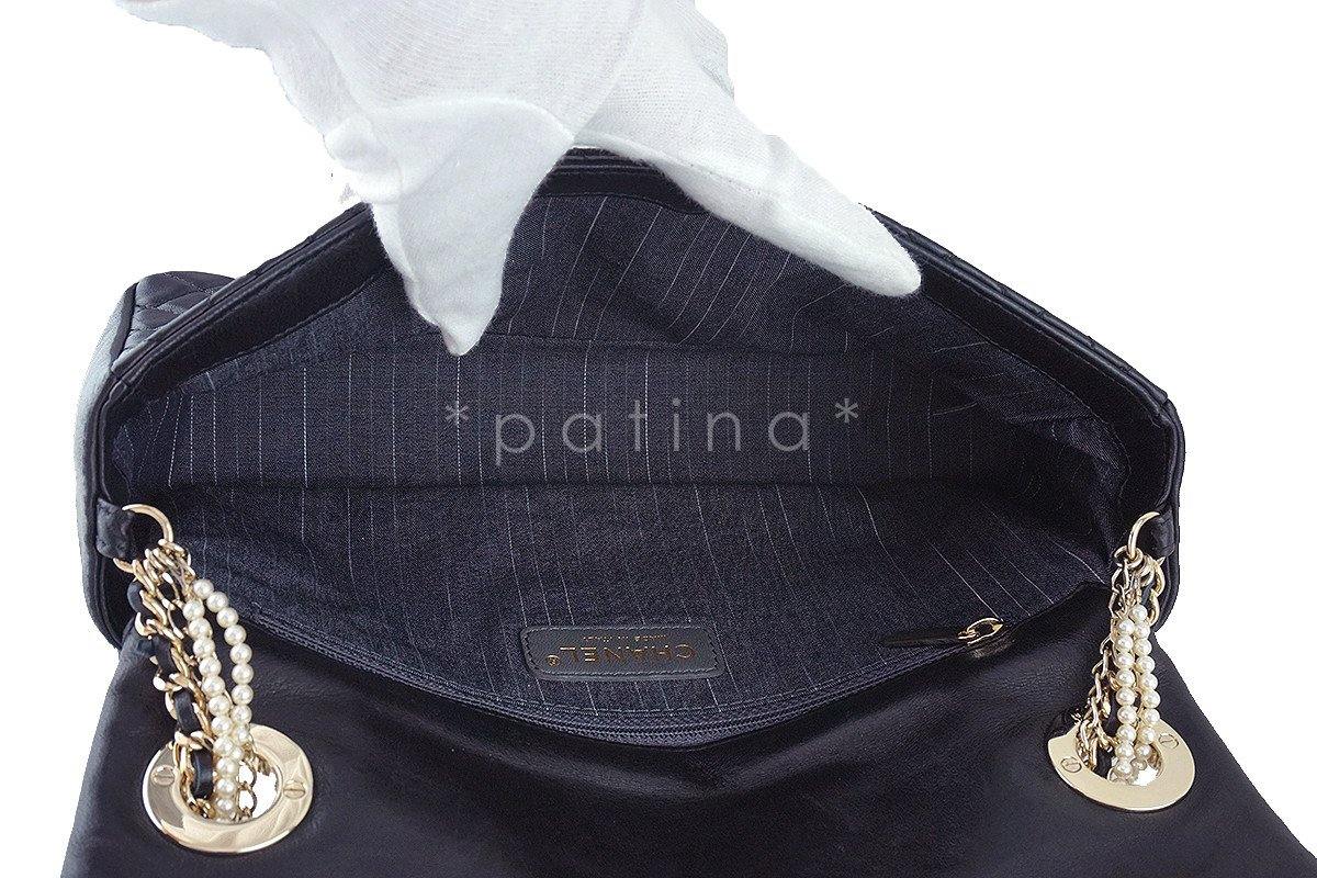 Rare Chanel Black Westminster Pearl Classic Quilted Flap Bag - Image 10
