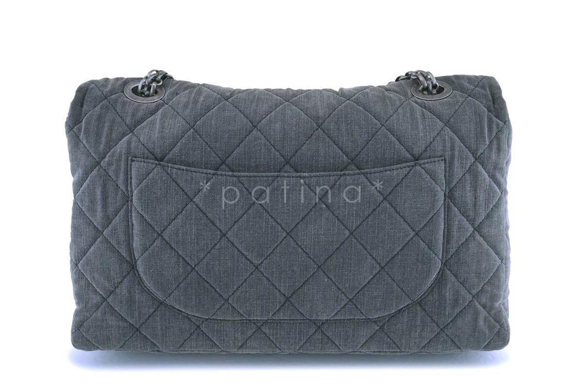 Rare Chanel Gray XXL Supermodel Reissue Flap Bag RHW - Image 5