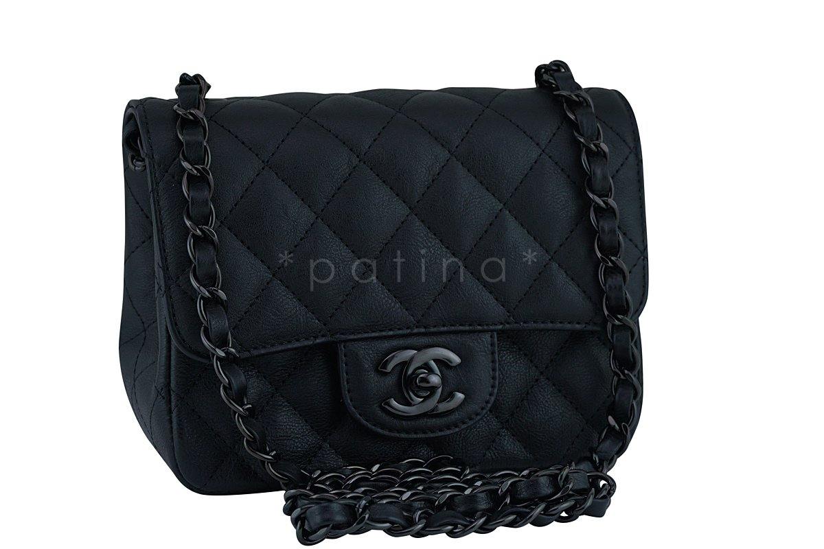 Rare Chanel So Black Classic Quilted Square Mini 2.55 Flap Bag - Image 2